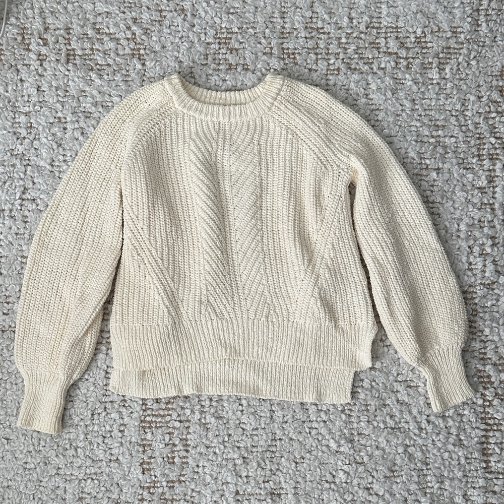 Madewell Cream Cable Knit Sweater